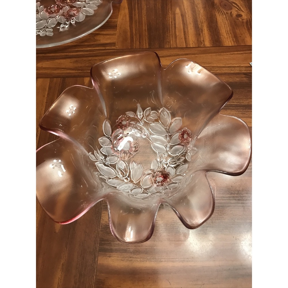 Vintage Mikasa Rosella‎ Hostess Pink Floral Petal Bowl